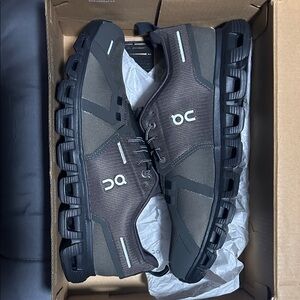 On Running Men's Black and Gray Sneakers. Waterproof